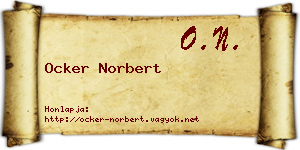 Ocker Norbert névjegykártya